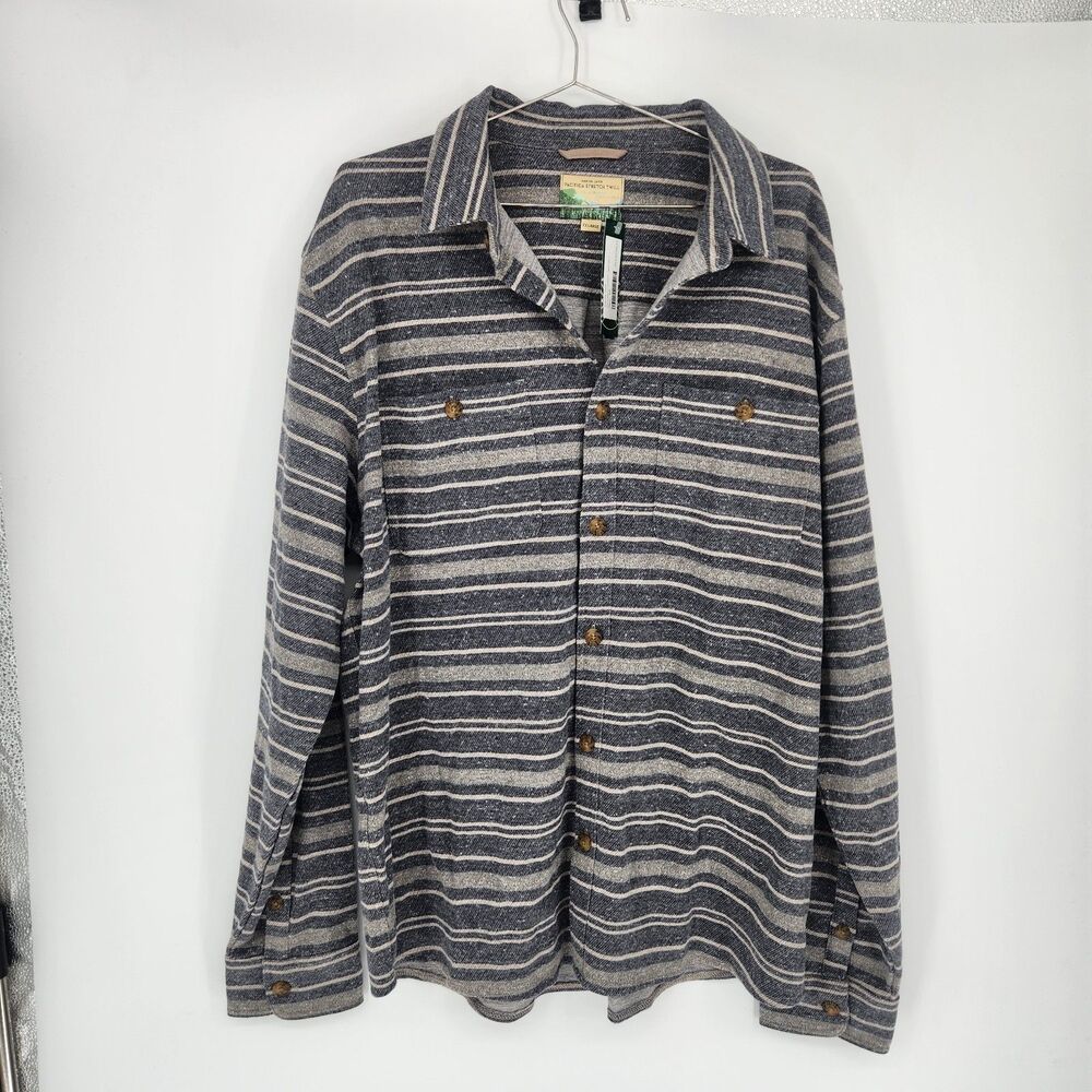 Marine Layer‎ Men's Navy XXL Pacifica Stretch Twill Shirt